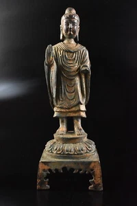 F9259: XF Japanese Copper BUDDHIST STATUE sculpture Ornament Buddhist art - Picture 1 of 9