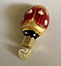 Old World Christmas Ornament Lucky Ladybug 2.5" Red Black Insect