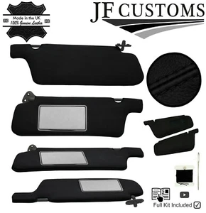 BLACK CROSS STITCH 2X SUN VISOR COVERS FOR NISSAN SKYLINE R34 GTR GT-T 99-02 - Picture 1 of 5