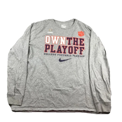 Nike Shirt Mens XXL Gray Athletic Cut Own The Play Off Football Clemson Tigers Cover