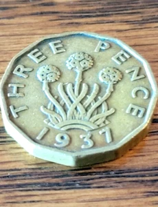 1937  Great Britain Threepence George VI - Picture 1 of 3