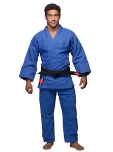 KANKU Bjj gi, Judo Uniform, Single Weave 450 gram White and Blue  Jiu Jiutsu - Picture 1 of 7