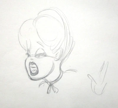 1943 TEX AVERY RED HOT RIDING HOOD MGM ORIGINAL PRODUCTION cel DRAWING - Image 1 of 3