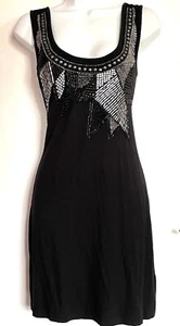 red herring (Debenhams) Black embellished Short Viscose dress Size 10 - Picture 1 of 7