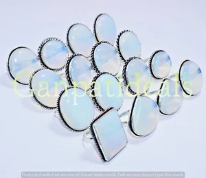 Opalite Gemstone Ring Wholesale Lot 925 Sterling Silver Plated Jewelry - Picture 1 of 4