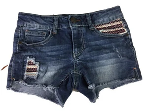 Mudd Girls Adjustable Waist Shorts With Pattern To Pocket & Patch Size 10 - Picture 1 of 3