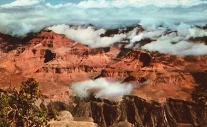 Grand Canyon creato dall'azione corrosiva del fiume Colorado cartolina d'epoca - Foto 1 di 2