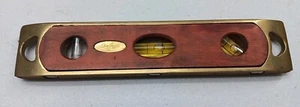 Sheffield Mahagoni/Messing 9" magnetische Wasserwaage mit 3 Fläschchen - Bild 1 von 10
