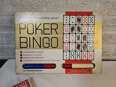 60s Vintage Transogram Poker Bingo 1963 Card Board Game, Cards Included - Image 1 of 4