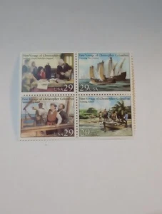 29 CENT MINT NH VOYAGE OF COLUMBUS STAMP BLOCK FV 1.16 CV 6.25 SC 2620-23 - Picture 1 of 4