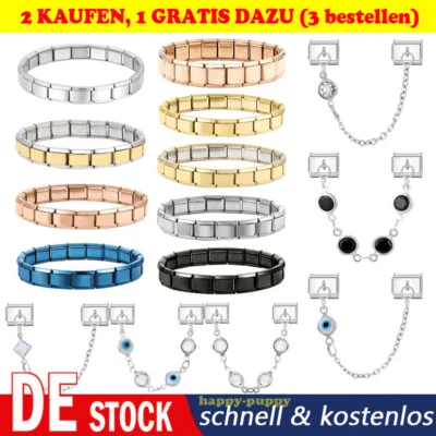 Doppelte italienische Charms mit Kette Passt 9mm modularen Armband Charm Set DHL - Bild 1 von 4