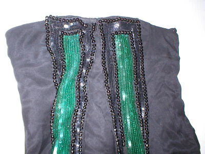 New Womens 2 4 NWT Designer Marni Dress Black Silk Green Sequins Italy 40 Short  - Image 1 of 4