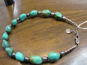 Carolyn Pollack Relios Sterling Silver & Turquoise Bracelet - 8" Dainty - Picture 1 of 3