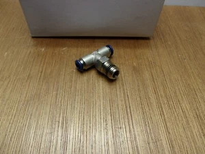 Aignep 1/4" Tube X 1/4" MNPT Male Branch Swivel Tee Push To Connect Nickel Brass - Picture 1 of 8