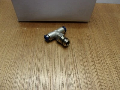 Aignep 1/4" Tube X 1/4" MNPT Male Branch Swivel Tee Push To Connect Nickel Brass - Image 1 of 4