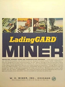 W H Miner LadingGARD engranajes de tiro absorben choque ferrocarril anuncio impreso vintage 1965 - Imagen 1 de 4