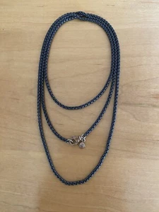 David Yurman 36" Small Box Chain in Darkened Sterling Silver - NWOT - Picture 1 of 5