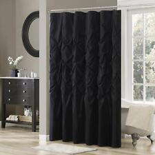 Madison Park Laurel Tufted Pintuck Shower Curtain Black 72x72