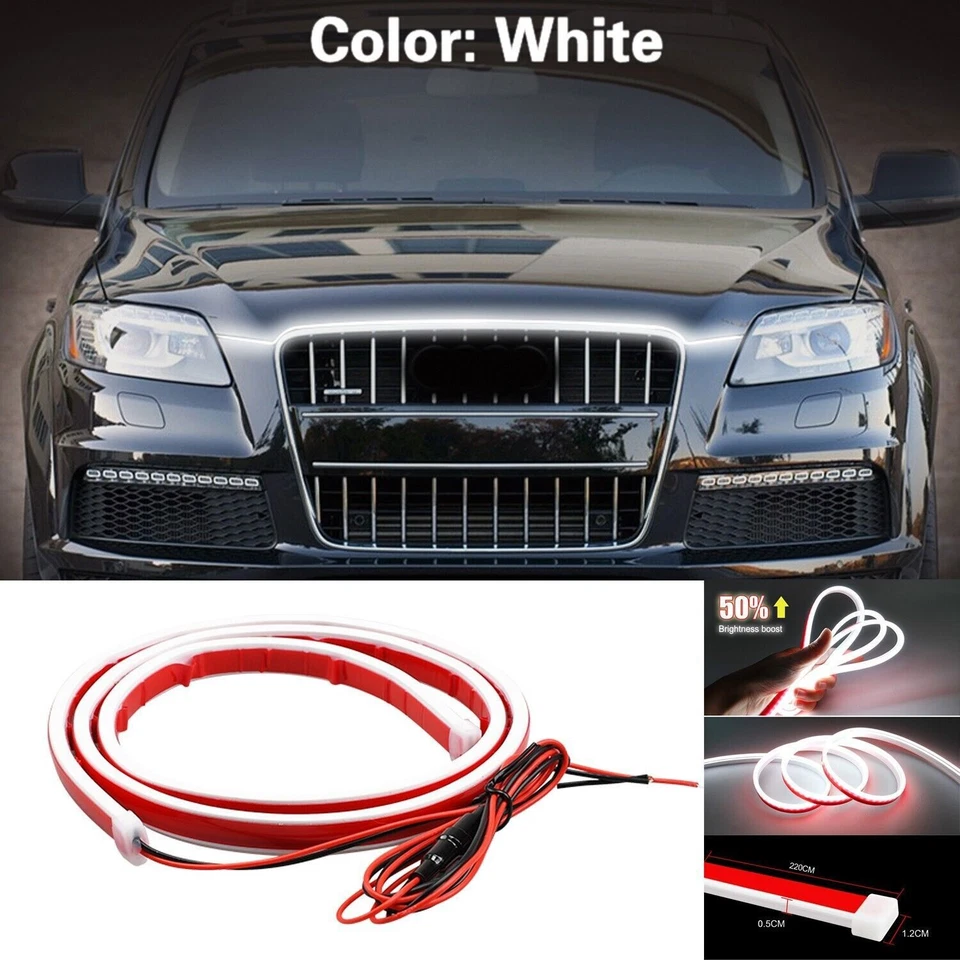 Hood LED Daytime Running Light Strip Flexible Lamp 1pcs For Audi Q7 2006-2024 Foto 1 de 4