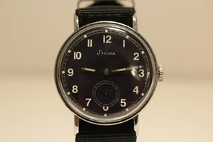 RARE OVERSIZE 37mm WW2 MILITARY GERMANY ARMY MEN'S MECHANICAL WATCH "STOWA" - Picture 1 of 11
