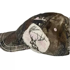 Cabela RealTree Camouflage Pink Accents Hat Cap Hook and Loop Strap Adjustable - Picture 1 of 8