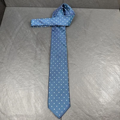 Corbata Stafford Tailored Culture azul punteada para hombre 100 % seda 59 x 3,25 Foto 1 de 4