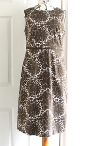 WOMEN'S BROWN MIX BODEN SLEEVELESS COTTON LINED DRESS SIZE 12L - Picture 1 of 8