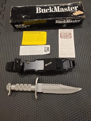 Modelo BuckMaster Nº Cuchillo de supervivencia 184 con funda y caja originales / casi como nuevo  Foto 1 de 4