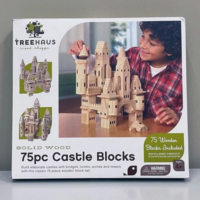 TREEHAUS Castle Blocks, 75 Block Set Complete, Solid Wood - Image 1 of 4