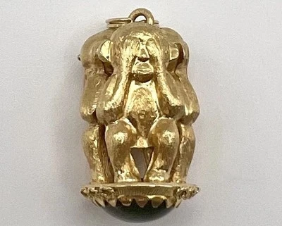 Heavy 18K Solid Yellow Gold Pendant 10 gm Vintage Estate Jewelry Bold Unisex - Image 1 of 4