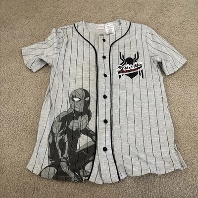 Spider-Man Homecoming Kids Shirt XL Baseball Style Button Up Preowned - Image 1 of 4