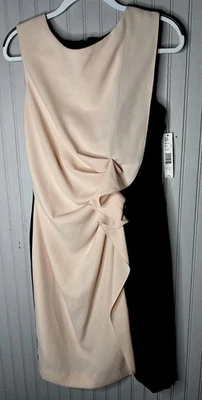 Antonio Melani Dress Womens 8 Black Blush Ruched Colorblock Sheath Cocktail - Image 1 of 4