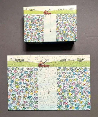 Rompecabezas Mini SPRINGBOK Sello Vintage Todo Pescado 100 Piezas COMPLETO Foto 1 de 4