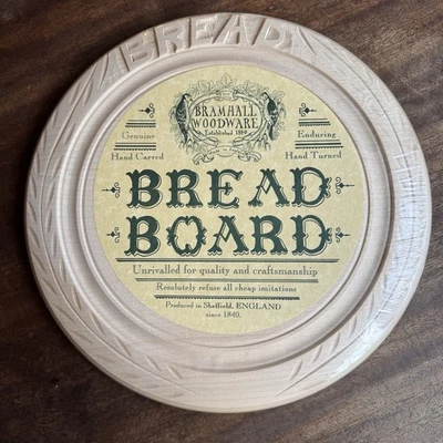 Bramhall Woodware Bread Board Hand Carved Sycamore Wood Vintage 12" NEW - Image 1 of 2