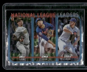 2024 Topps #212 Líderes de la Liga Nacional ERA Lámina Crackle Plateada - Imagen 1 de 2