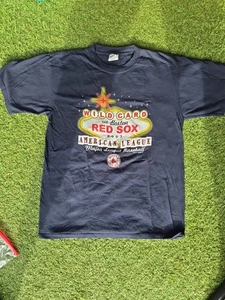 Boston Red Sox Shirt Majestic Wild Card Playoffs Short Sleeve Men Large - Picture 1 of 4