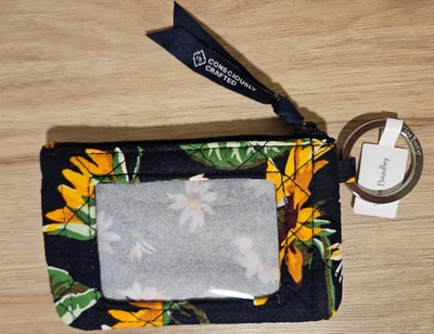 Estuche de identificación con cremallera Vera Bradley ~ Porta insignia ~ Llavero ~ Girasoles ~ Nuevo con etiquetas Foto 1 de 2