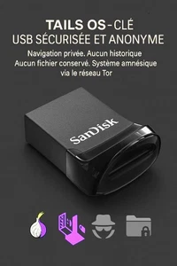 🔐 Clé USB 16 g 3.1 Sécurisée – Système Tails OS navigation tor prêt à l’emploi - Zdjęcie 1 z 1