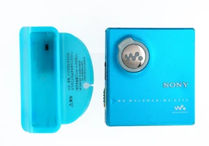 BLUE Sony MZ-E510 MD MiniDisc Player w/ Blue Dock [270] [DEMO / PLAYS] - Picture 1 of 18