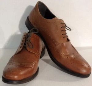 Wingtip Brown Leather Brogue Oxford Shoes 11.5 Red Tape Dressy Lace Work Office - Picture 1 of 7