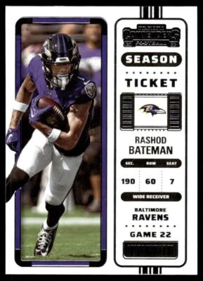 2022 PANINI CONTENDERS SEASON TICKET RASHOD BATEMAN BALTIMORE RAVENS #6 - Image 1 of 2