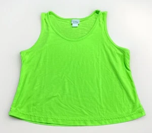 Vintage LL Bean Women’s Tank Top Sleeveless Shirt • Size M • Neon Green • USA - Picture 1 of 6