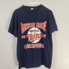Vintage Minnesota Twins American League Champions 1987 Tshirt Large MLB Baseball