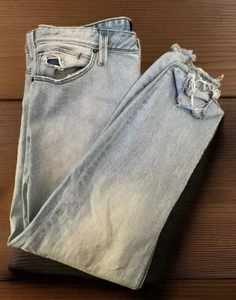 A Brand Mens Light Blue Cropped Distressed Slim Jeans-Casual-Going Out-Size 34 - Picture 1 of 20