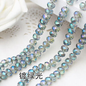 Lots Wholesale Rondelle Faceted Crystal Glass Loose Spacer Beads 4mm 6mm 8mm