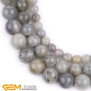 Gray Larvikite Labradorite Natural Gemstone Round Beads Jewellery Making 15" AU - Picture 1 of 28