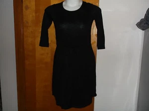 BRAND NEW LADY'S FADED GLORY BLACK HATCHI DRESS with 3/4 SLEEVES - Picture 1 of 3