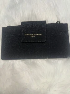 Adrienne Vittadini Studio Fold Out Snap Wallet - NWT- RFID PROTECTION BLACK - Picture 1 of 6