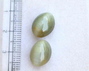13.00 Cts Natural Oval Cabochon Chrysoberyl Gray Cat's Eye Loose Gemstone - Picture 1 of 3