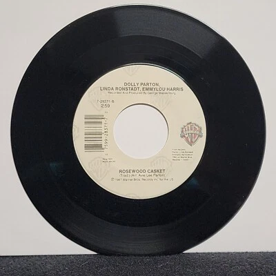 DOLLY PARTON LINDA RONSTADT EMMYLOU HARRIS TELLING ME LIES (VG+) 28371 45 RECORD - Image 1 of 2